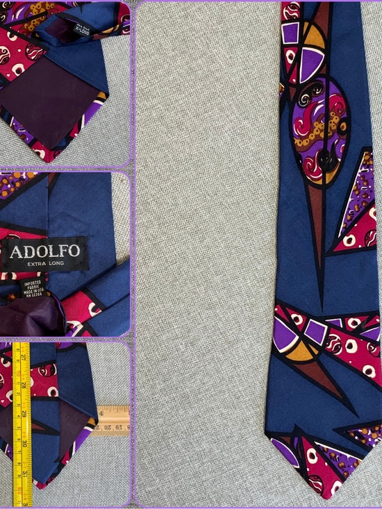 Adolfo Other - Adolfo Extra Long Silk Abstract Tie Made USA